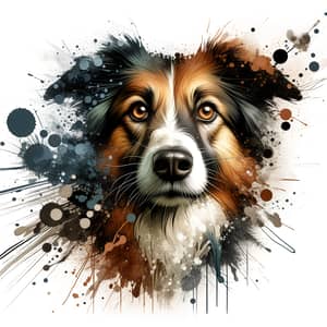 High-Resolution Watercolor Dog Portrait with Intense Eyes