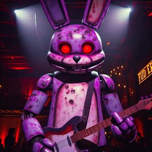 Mysterious Anthropomorphic Bunny with Electric Guitar