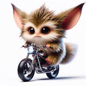 Cute Creature on Modern Motorbike - Whimsical Adventure