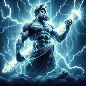 Ancient Greek Mythology Deity with Lightning Aura