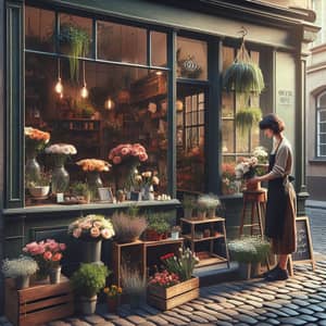 Vintage-Style Flower Shop: Vibrant Flowers & Cozy Ambiance