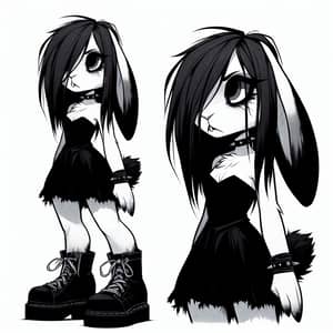 Emo Bunny Girl Illustration | Anthromorphic Character Art