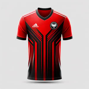 Vibrant Red and Black Soccer Uniform Design