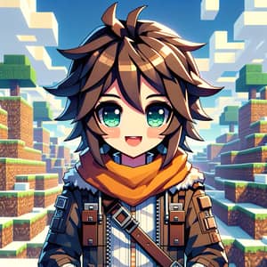 Minecraft-Inspired Anime Character for Video Cover