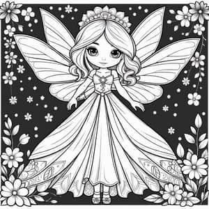 Cute Fairy Coloring Page for Kids | Free Printable Activity