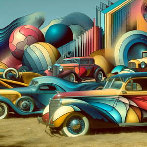 Vintage Cars Collection | Surrealistic Abstract Display