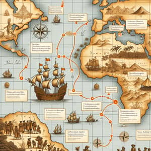 Ferdinand Magellan's 16th-century Voyage Map and Historical Events