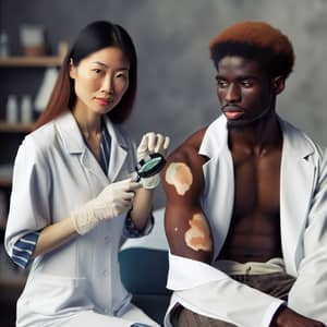Professional Dermatologist Examining Vitiligo | Skin Clinic