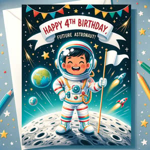 Birthday Card for Ishaan Bhushan Saxena - Future Astronaut Theme