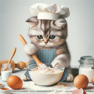 Cute Cat Baking | Whimsical Culinary Delight Scene