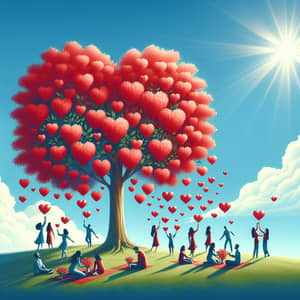 Cherry Love: Vibrant Cherry Tree Picnic Celebration