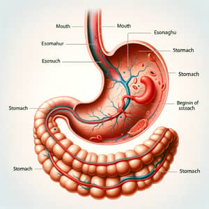 Food Bolus Journey: Mouth to Stomach Scientific Illustration