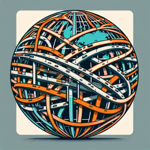 Global Interstate Clipart: Network of Highways Connecting Continents