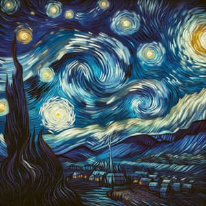 Starry Night Sky in Van Gogh's Style