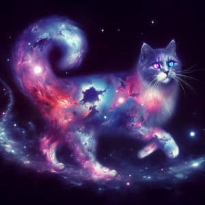 Celestial Feline: Enigmatic Galaxy Cat in Cosmic Splendor