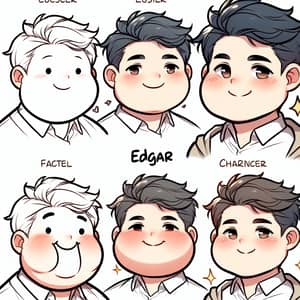 Cheerful Edgar: Illustrated Character with Chubby Cheeks