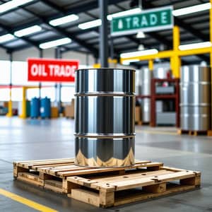 Metal Barrel with Oil | Oil Trade Warehouse