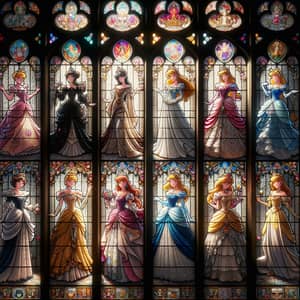 Disney Princess Stained Glass Art | Ethereal Gothic Cathedral