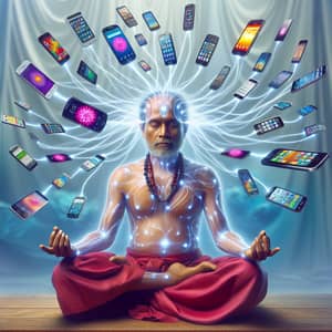 Mental Connection to Cell Phones: Spiritual Fusion Imagery