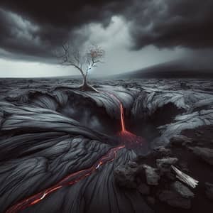 Intense Volcanic Landscape: Desolation and Raw Power