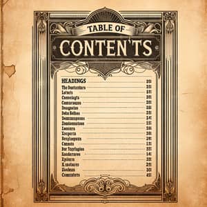 Vintage Table of Contents Template - Old Paper Design