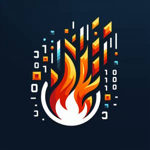 Innovative Digital Marketing Logo Design with Fire Element