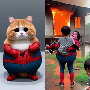 Real-life Spider-Man Cat Rescues Boy from Burning House