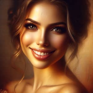 Radiant Woman Portrait with Classical Painting Aesthetics
