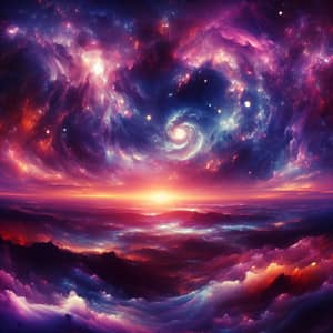 Mesmerizing Galactic Sunset | Abstract Sky with Stars & Planets