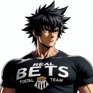 Strong Anime Character with Real Betis T-Shirt