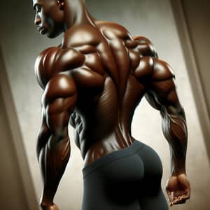 African Bodybuilder with Impressive Back and Glutes