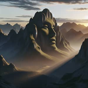 Mountain Face Landscape at Sunset - Mystical Nature Beauty