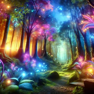 Enchanting Mystical Forest Filled with Hidden Creatures