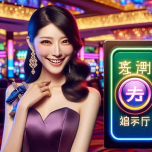 Elegant Japanese Woman Embracing Casino Glamour | Try Your Luck!