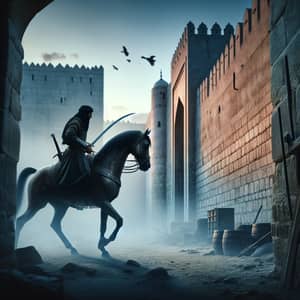 Middle-Eastern Warrior on Horse: Stealthy City Entry