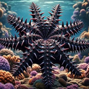 Venom Starfish | Unusual Marine Creature with Dark Purplish-Black Skin