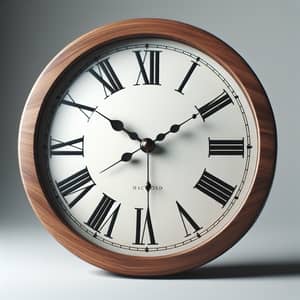 Elegant Wooden Frame Analog Clock - Time's Progression