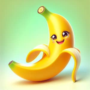 Lively Animated Banana - Cheerful Yellow Character