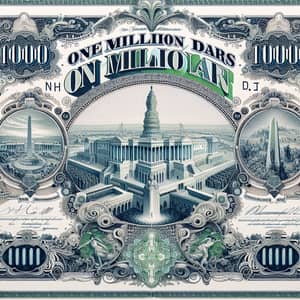 Artistic One Million Dollar Bill | Historical Monument Design