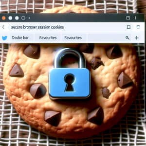 Secure HTTPS Padlock on Chocolate Chip Cookie for Browser Session Cookies