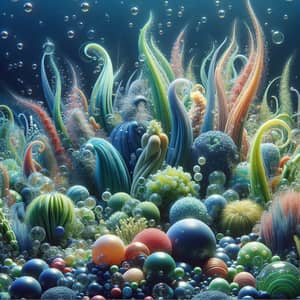 Vibrant Underwater Seaweeds and Marine Algae Scene