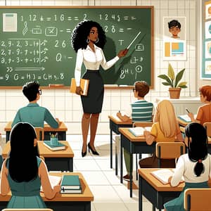 Diverse Educational Setting: Black Female Teacher Engaging Students