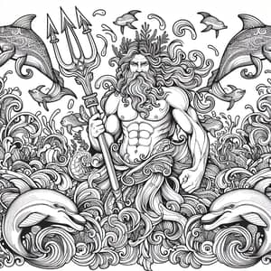 Poseidon Coloring Book | Greek God of the Sea Artwork
