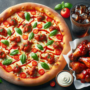 Delicious Pizza Deal with Chicken Wings & Soda | Weekend Feast