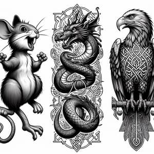 Norse Mythology Tattoo with Ratatoskr, Nidhogg & Vedrfolnir