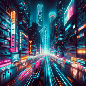 Futuristic Cyberpunk Cityscape at Night