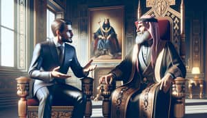 Middle Eastern Gentleman Converse with Caucasian King