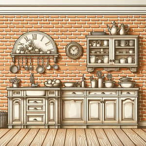 Vintage-Style Kitchen with Classic Furniture and Appliances