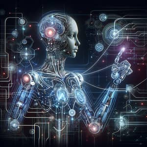 Futuristic AI System Blending Cybernetics and Language Processing