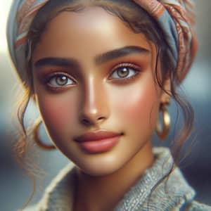 Beautiful North African Girl Portrait with Radiant Features